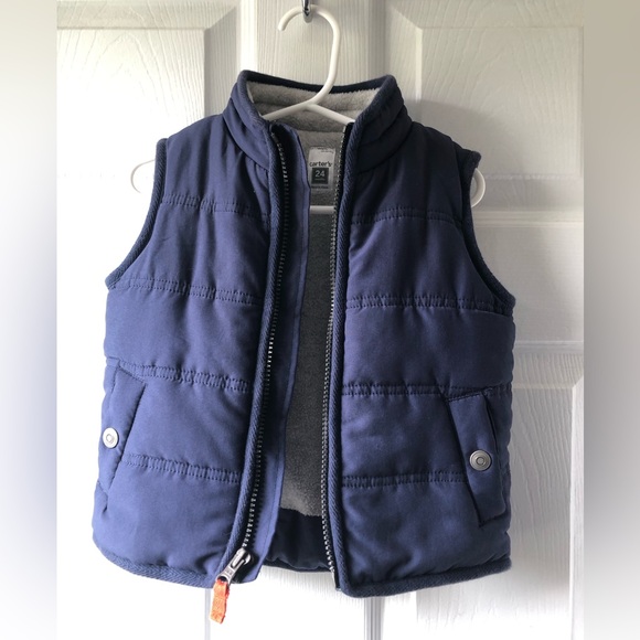 Unisex Classic Blue Puffer Vest (24m) Boys & Girls - Picture 3 of 3
